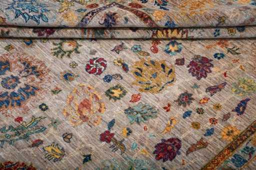 Surface texture of Unknown Haj-jalili rug with natural Cotton and intricate pattern