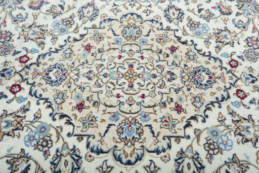 Central medallion detail of 2000s Kashan rug from Iran / Persia