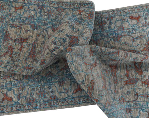 Full view of New Farahan rug from Pakistan, 192 × 124 cm in Gray tones