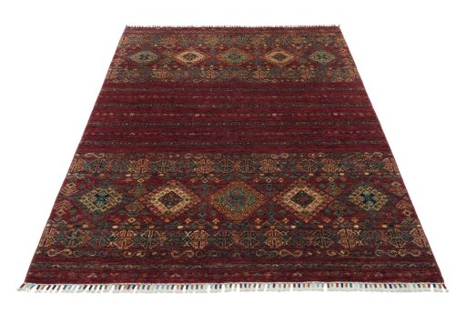 Surface texture of New Samarkand rug with natural Wool and intricate pattern