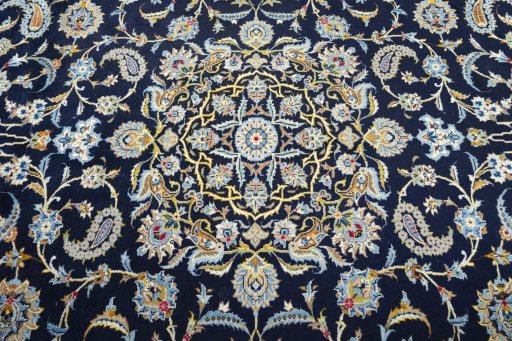 Central medallion detail of 2000s Kashan rug from Iran / Persia