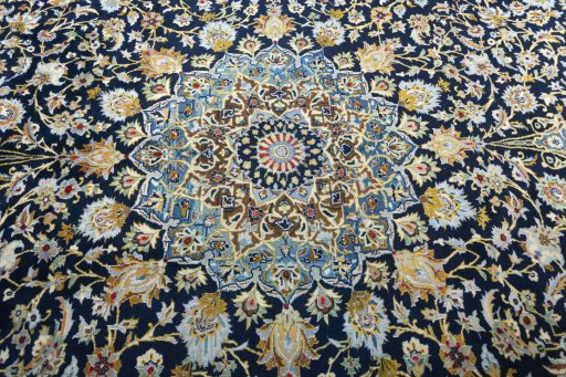 Central medallion detail of 2000s Kashan rug from Iran / Persia