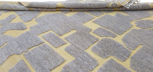 Close-up detail of New Morocco rug from Pakistan showing Wool weave