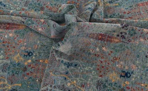 Full view of New Haj-jalili rug from Pakistan, 282 × 179 cm in Blue tones