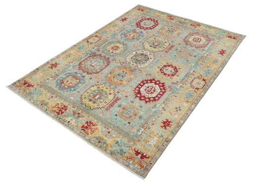 Close-up detail of New Farahan rug from Pakistan showing Wool weave