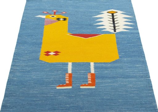 Close-up detail of New Kilim Dastan rug from Turkey showing Wool weave