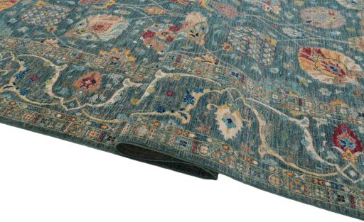 Close-up detail of New Haj-jalili rug from Pakistan showing Wool weave
