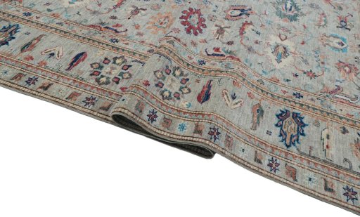 Close-up detail of New Kazak rug from Pakistan showing Wool weave
