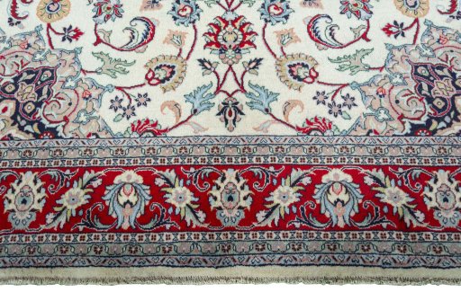 Full view of 2000s Sarough rug from Iran / Persia, 300 × 212 cm in Beige tones