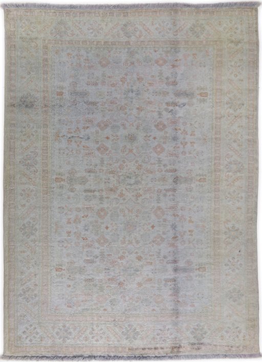 Full view of 1950s Kayseri Silk rug from Turkey, 173 × 122 cm in Gray tones