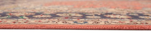 Surface texture of New Tabriz Silk rug with natural Wool and intricate pattern