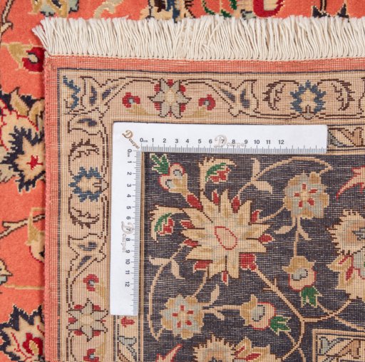 Central medallion detail of New Tabriz Silk rug from Iran / Persia