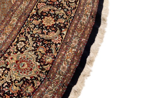 Central medallion detail of 2020s Tabriz Silk rug from Iran / Persia