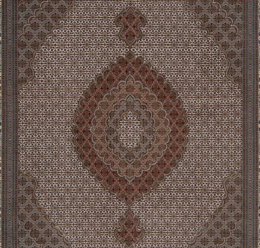 Central medallion detail of New Tabriz Silk rug from Iran / Persia