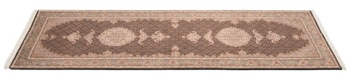 Close-up detail of New Tabriz Silk rug from Iran / Persia showing Wool weave