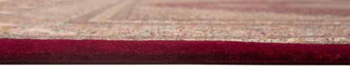 Corner detail of New Tabriz Silk rug showing border pattern and Wool pile