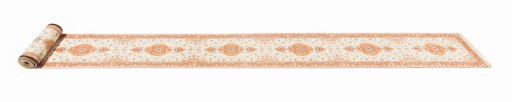 Full view of New Tabriz Silk rug from Iran / Persia, 975 × 83 cm in Beige tones
