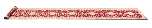 Full view of New Tabriz Silk rug from Iran / Persia, 823 × 91 cm in Red tones