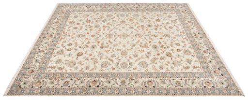 Surface texture of New Tabriz Silk rug with natural Wool and intricate pattern