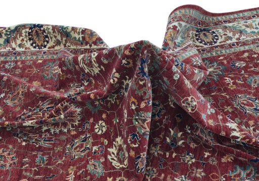 Full view of New Farahan rug from Pakistan, 344 × 241 cm in Red tones