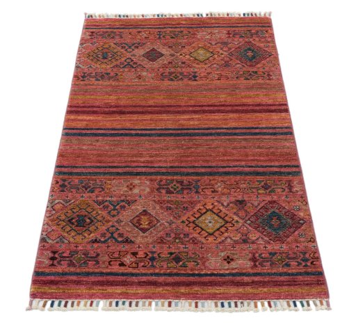 Surface texture of New Samarkand rug with natural Wool and intricate pattern