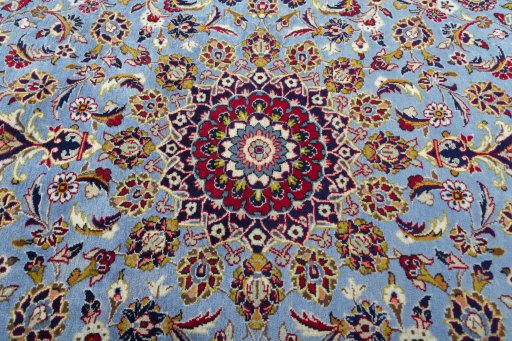 Central medallion detail of 2000s Kashan rug from Iran / Persia