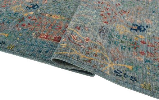 Close-up detail of New Haj-jalili rug from Pakistan showing Wool weave