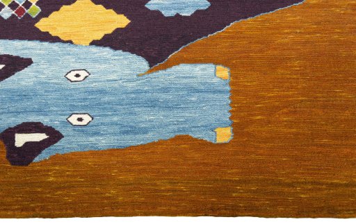 Central medallion detail of Unknown Kilim Dastan rug from Turkey