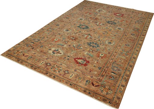Close-up detail of New Kazak rug from Pakistan showing Wool weave
