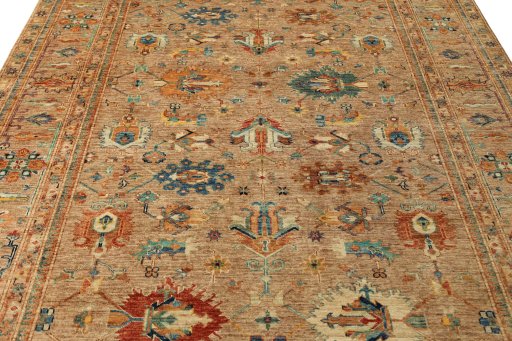 Central medallion detail of New Kazak rug from Pakistan