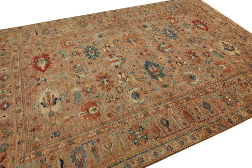 Close-up detail of New Kazak rug from Pakistan showing Wool weave
