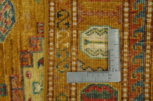 Close-up detail of New Kazak rug from Pakistan showing Wool weave