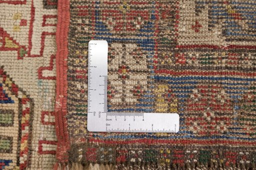 Full view of 1900s Kazak rug from Armenia, 205 × 124 cm in Red tones