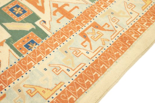 Central medallion detail of New Kazak rug from Armenia