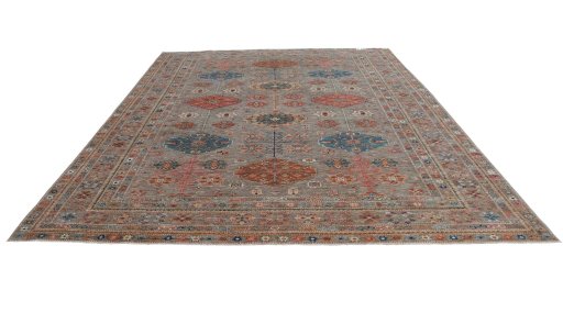 Surface texture of New Kazak rug with natural Wool and intricate pattern
