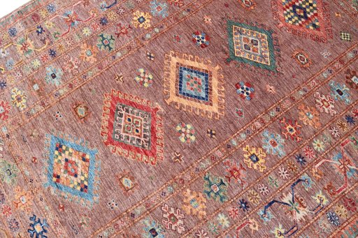 Central medallion detail of New Kazak rug from Pakistan