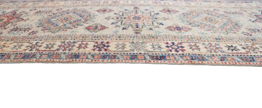 Close-up detail of New Kazak rug from Pakistan showing Wool weave