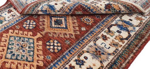 Central medallion detail of New Kazak rug from Pakistan