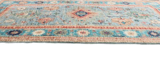 Close-up detail of New Kazak rug from Pakistan showing Wool weave