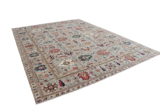 Close-up detail of New Kazak rug from Pakistan showing Wool weave