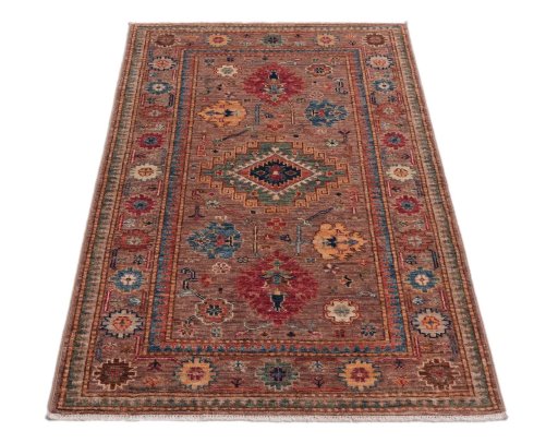 Surface texture of New Kazak rug with natural Wool and intricate pattern