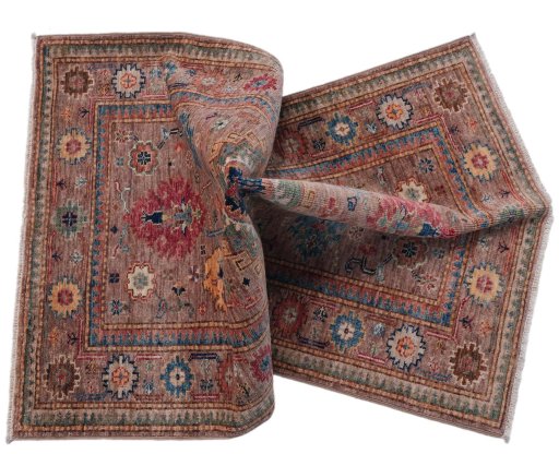 Close-up detail of New Kazak rug from Pakistan showing Wool weave