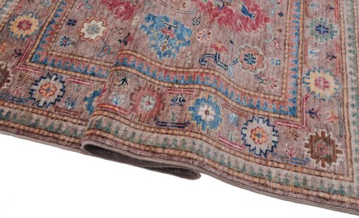 Full view of New Kazak rug from Pakistan, 127 × 81 cm in Brown tones