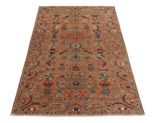Surface texture of New Kazak rug with natural Wool and intricate pattern
