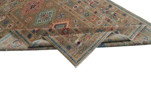 Central medallion detail of New Kazak rug from Pakistan