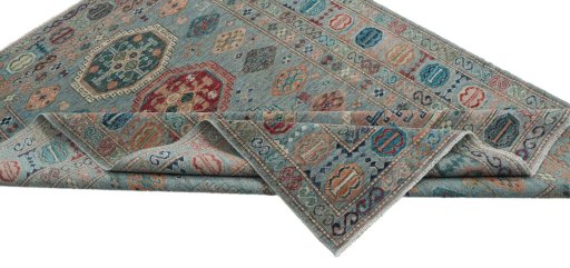 Central medallion detail of New Kazak rug from Pakistan