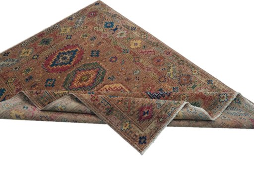 Central medallion detail of New Kazak rug from Pakistan