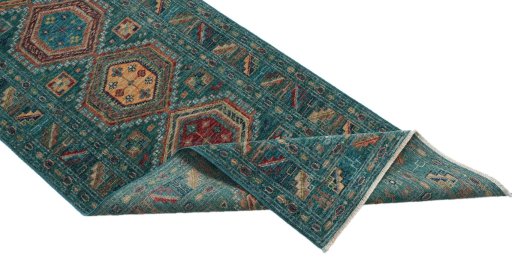 Central medallion detail of New Kazak rug from Pakistan