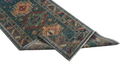 Central medallion detail of New Kazak rug from Pakistan