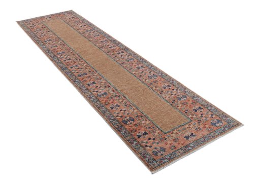 Close-up detail of New Kazak rug from Pakistan showing Wool weave